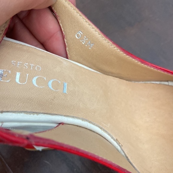 Sesto Meucci Size 5 1/2 wedges white and red NWOB - Picture 4 of 6